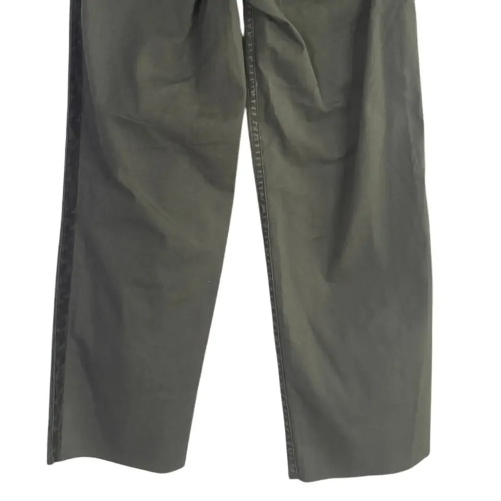NWT Pistola Elliot Eden High Rise Crop Tuxedo Stripe Straight Leg Pant 26 Green - Picture 7 of 15